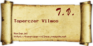 Toperczer Vilmos névjegykártya